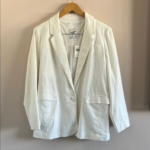 Abercrombie & Fitch White Linen-Blend Blazer NWT Size M